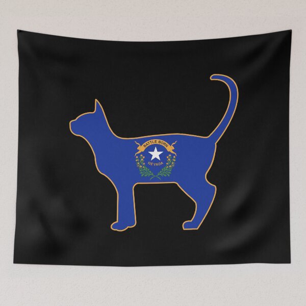 Item preview, State of Nevada Flag for Cat Lovers (Dark) designed and sold by Gsallicat.
