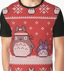 Santa-Totoro Christmas Sweater Graphic T-Shirt