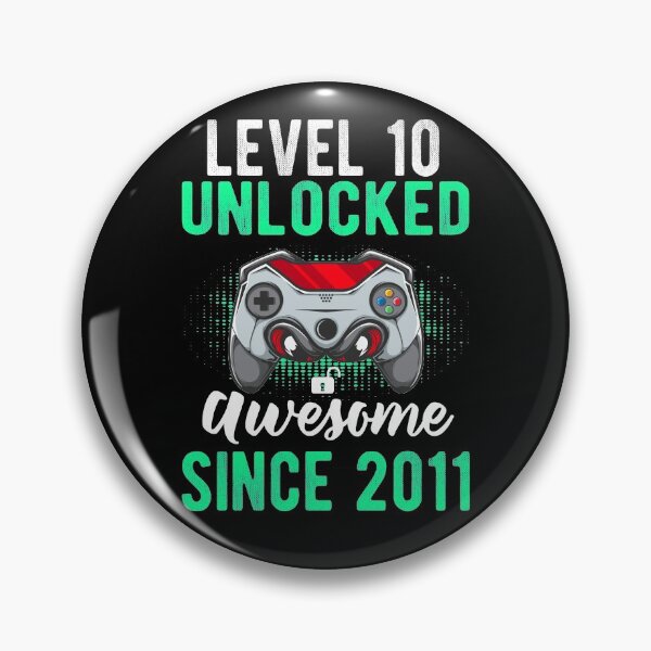 Item preview, Level 10 Unlocked Vintage Awesome Since 2011 10th Bday Gaming designed and sold by LAXIR.