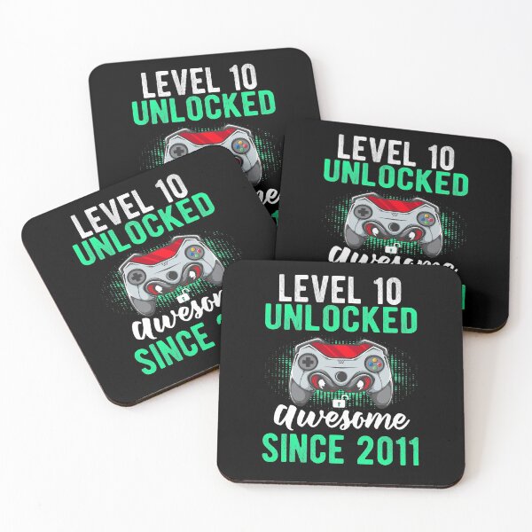 Item preview, Level 10 Unlocked Vintage Awesome Since 2011 10th Bday Gaming designed and sold by LAXIR.