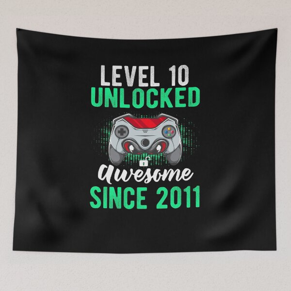 Item preview, Level 10 Unlocked Vintage Awesome Since 2011 10th Bday Gaming designed and sold by LAXIR.