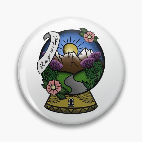 Artikelvorschau, Bleib wilde schottische Berge - traditionelles Tattoo entworfen und verkauft von morganbethdraws.