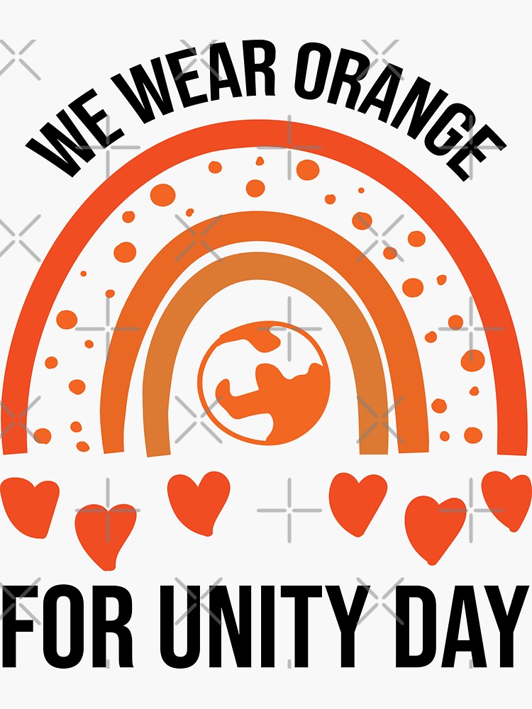 "Unity Day Orange Rainbow We Wear Orange For Unity Day" Sticker for