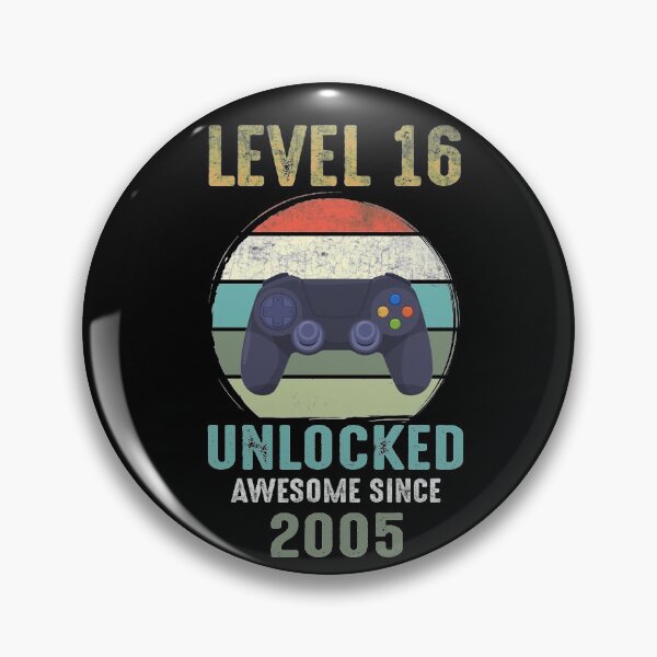 Artikelvorschau, Level 16 freigeschaltet Gamer 16. Geburtstagsparty Vintage Retro 2005 entworfen und verkauft von LAXIR.