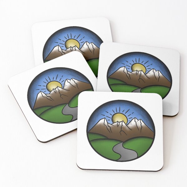 Item preview, Sunny mountain view - traditional tattoo  designed and sold by morganbethdraws.