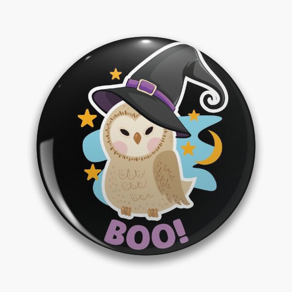 Artikelvorschau, Halloween Boo Eule mit Hexenhut entworfen und verkauft von Milena-.