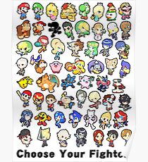 Super Smash Bros. Alle 58 Charaktere! Wähle Deinen Kämpfer !! Poster