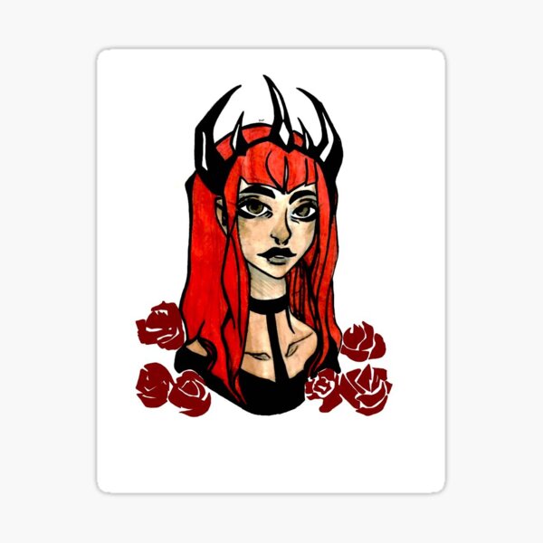 Item preview, red witch with flowers  designed and sold by iroseannevan.