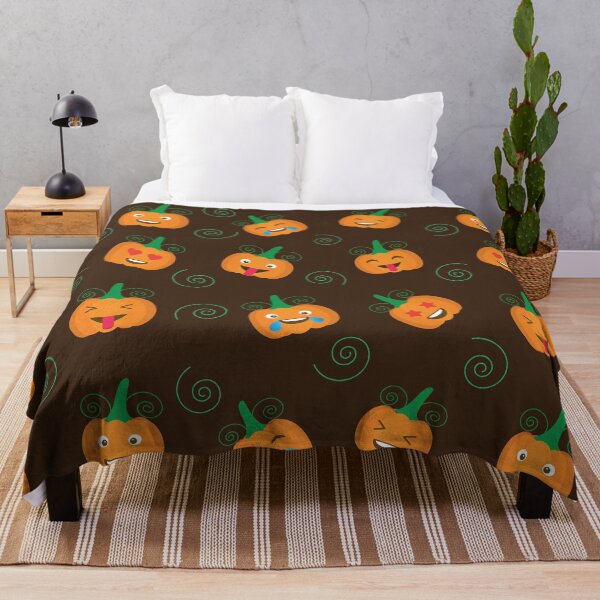 Item preview, Funny emoji pumpkins pattern designed and sold by Yasminepatterns .