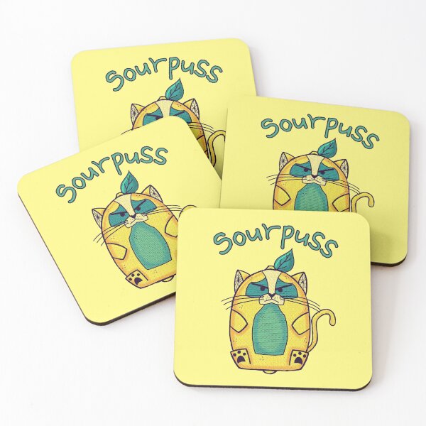 Item preview, Sourpuss angry cat designed and sold by Give Me that Pencil.