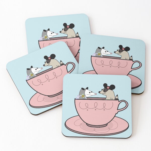 Item preview, Possum and Raccoon in Teacup designed and sold by Roanasaurus.