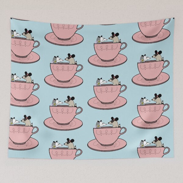 Item preview, Possum and Raccoon in Teacup designed and sold by Roanasaurus.