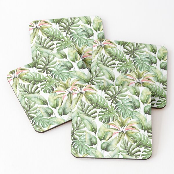 Item preview, Watercolor Mixed Hawaii Tropical Exotic Green Leaves. Monstera Green Leaves Pattern designed and sold by silviaol.