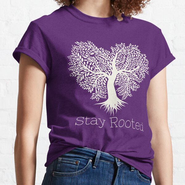 Stay Rooted - green heart tree Classic T-Shirt