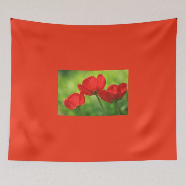 Item preview, red tulips on green background designed and sold by olena2552.