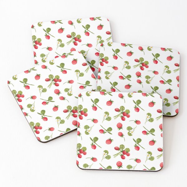 Item preview, Watercolor Red Strawberries, Leaves and Flowers, Juicy Red Strawberries Pattern designed and sold by silviaol.