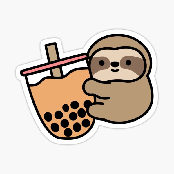 Cute Sloth Bubble Tea Kawaii Boba Milk Tea Happy Animal Gift for ...