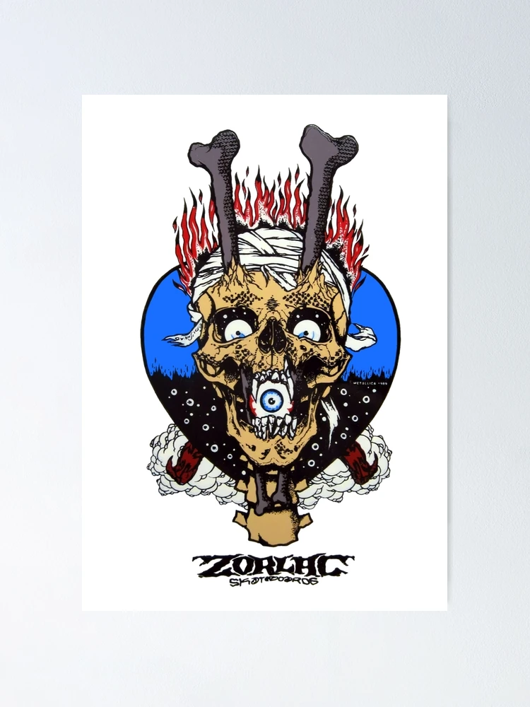 Pushead Zorlac Chopstix Skull