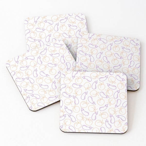 Item preview, Eggplant & Peach Outline Pattern designed and sold by KinkShoppe.