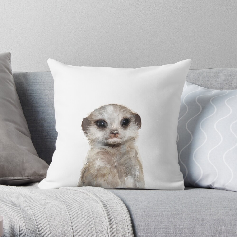 Little Meerkat Throw Pillow