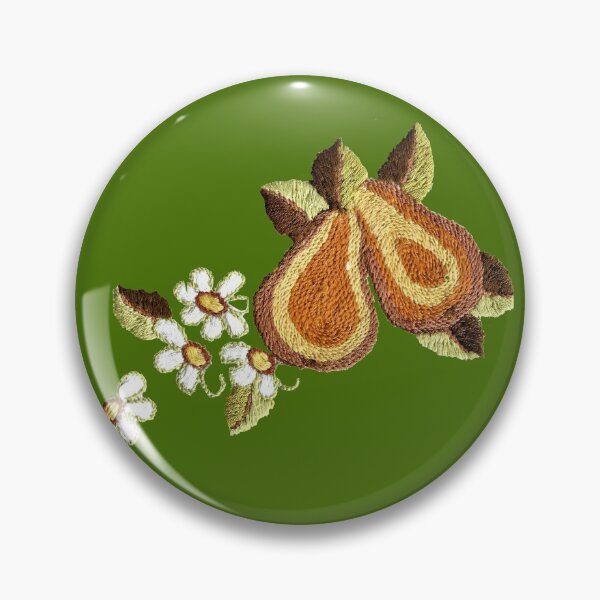 Item preview,  Ukrainian Embroidery, pears on green back ground designed and sold by Faerieglen.