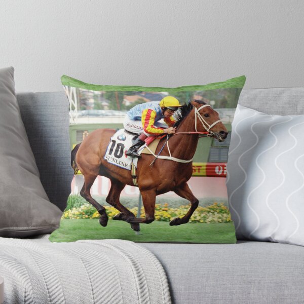 Champion New Zealand racehorse Sunline. Throw Pillow