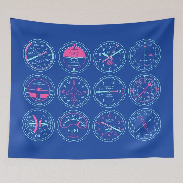 Item preview, Aircraft Flight Instruments - Portrait Blue designed and sold by VoodooCircus.