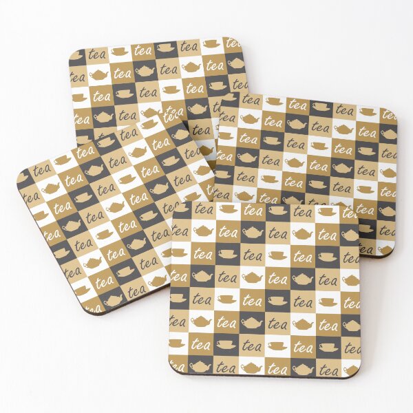 Item preview, Tea time pattern (brown/ocher version) designed and sold by Diversity-illus.