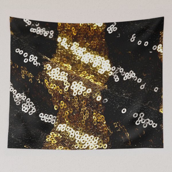 Item preview, Starlight Sequin Black/Gold, Fabric designed and sold by Poetic4Passion.