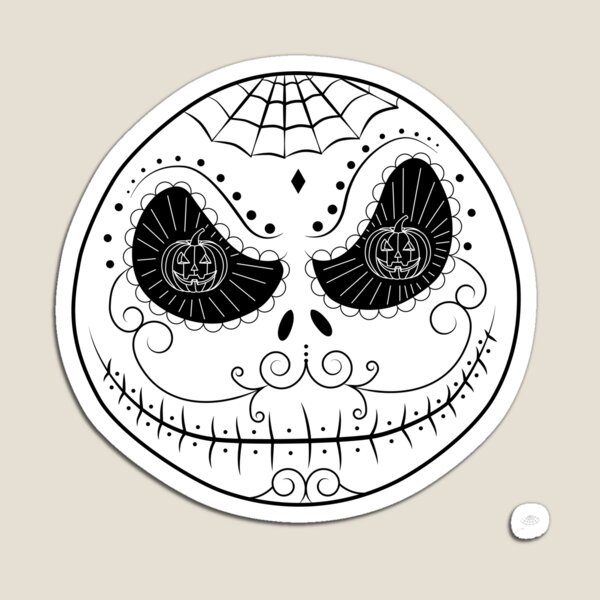 Cartoon Mexican Skull Sugar Magnet