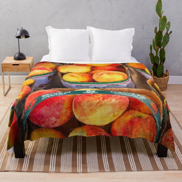 Item preview, Fresh local peaches at the market, Ontario, Canada - Digital painting designed and sold by Travelways.