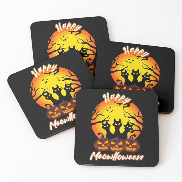 Item preview, Halloween black cats - Happy Meowlloween - cats and pumpkins designed and sold by PhotoPrise.