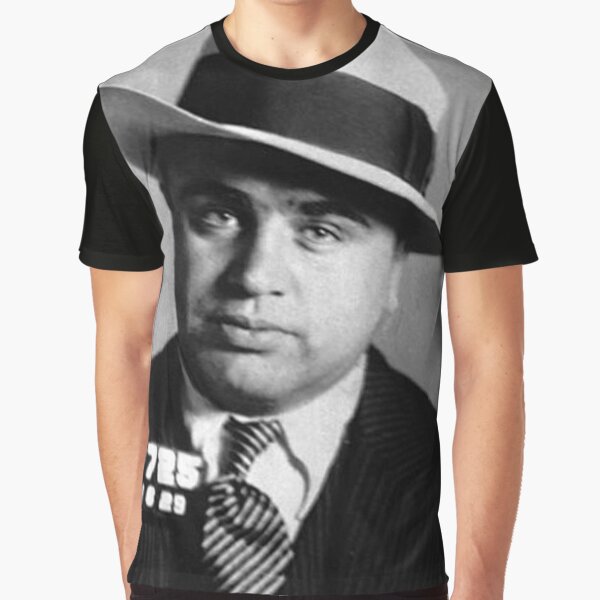 Al Capone Schwarzweiß-Fahndungsfoto Grafik T-Shirt