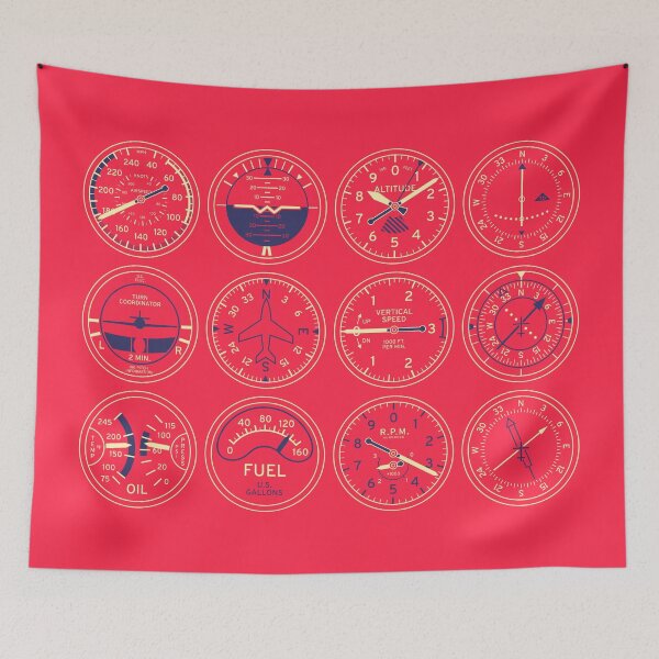 Item preview, Aircraft Flight Instruments - Portrait Red designed and sold by VoodooCircus.