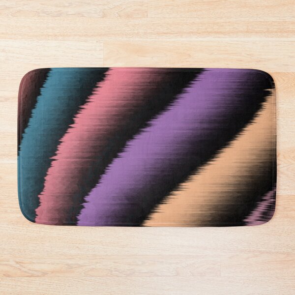 Item preview, Glitchy modern retro earthy wavy rainbow stripes - black, orange, teal and pink designed and sold by misentangled.