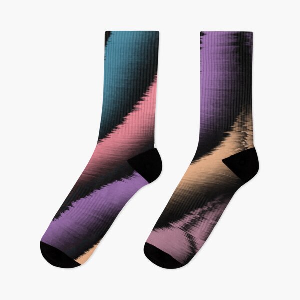Item preview, Glitchy modern retro earthy wavy rainbow stripes - black, orange, teal and pink designed and sold by misentangled.