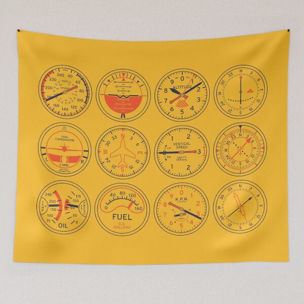 Item preview, Aircraft Flight Instruments - Portrait Yellow designed and sold by VoodooCircus.