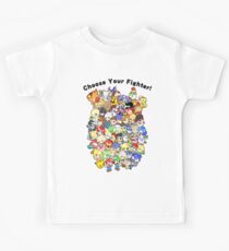Super Smash Bros. All 58 Characters! Choose Your Fighter!! Group Kids Tee