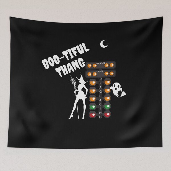 Item preview, Boo tiful Thang Silhouette Witch Broom Drag Racing Tree Halloween Ghost  designed and sold by CarantinedChaos.