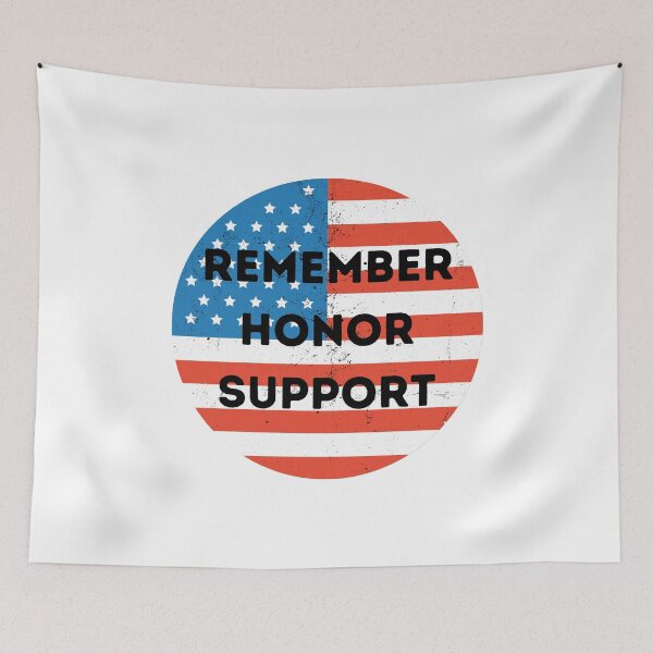 Item preview, Remember Honor Support American Flag Gritty Veteran Remembrance Day designed and sold by EllConApparel.