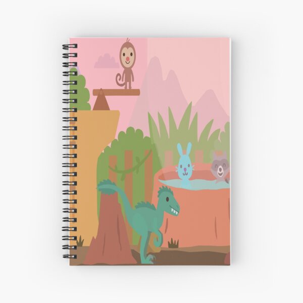  Cute Sago Mini Dinosaur Dog, Raccoon, Rex and Monkey in the Jungle Spiral Notebook