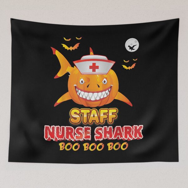 Item preview, Staff Nurse Shark Boo Pumpkin Halloween Witch Horor Creepy designed and sold by idabry.