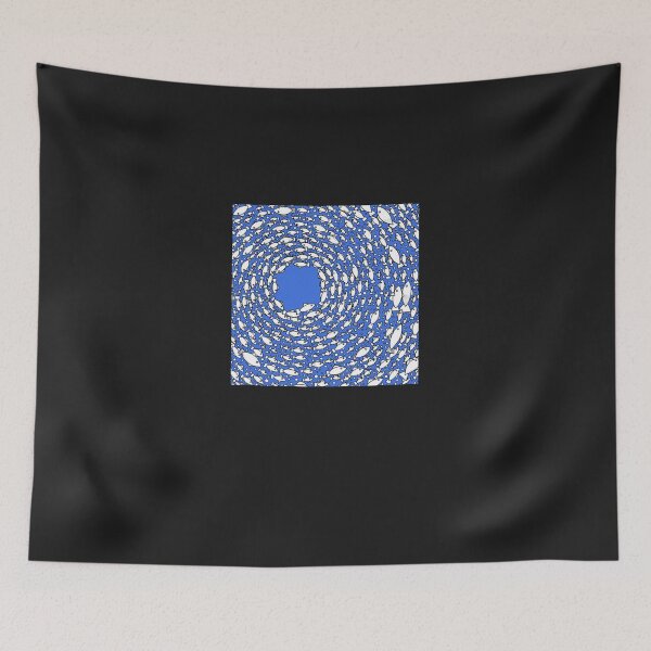 Item preview, School of brilliant blue fish designed and sold by Keainh.