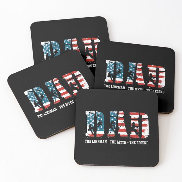 Item preview, Dad Myth Legend Gifts Lineman Dad American Flag designed and sold by idabry.