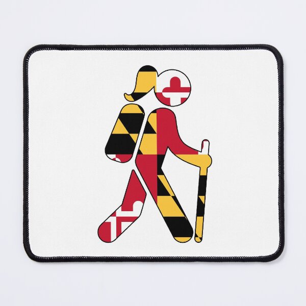 Item preview, Maryland Flag Woman Hiker designed and sold by VanyaKar.