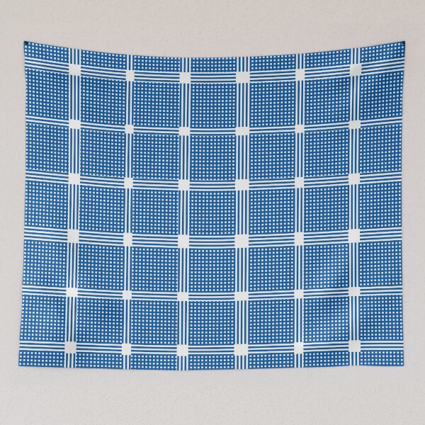 Item preview, Criss Cross Wide Line Pattern in Blue designed and sold by Neil Feigeles.