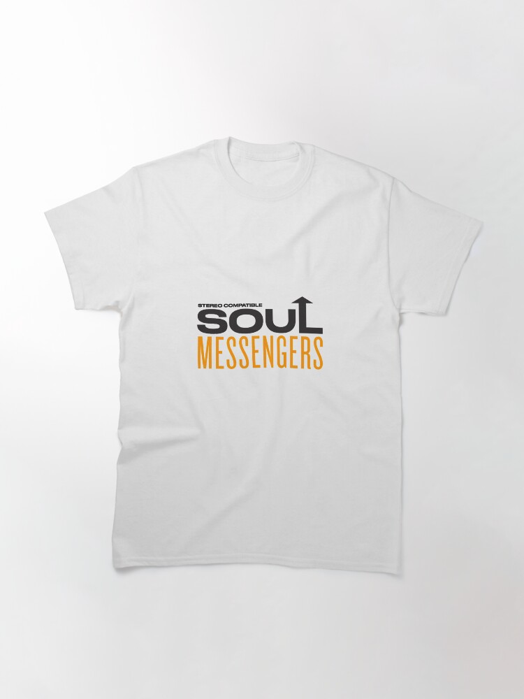 Thumbnail 2 of 7, Classic T-Shirt, Soul Messengers Stereo Compatible (Black Text) designed and sold by Guitarmony.