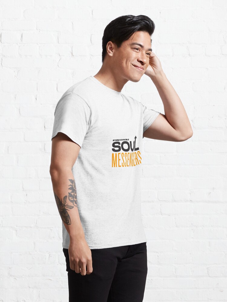 Thumbnail 5 of 7, Classic T-Shirt, Soul Messengers Stereo Compatible (Black Text) designed and sold by Guitarmony.