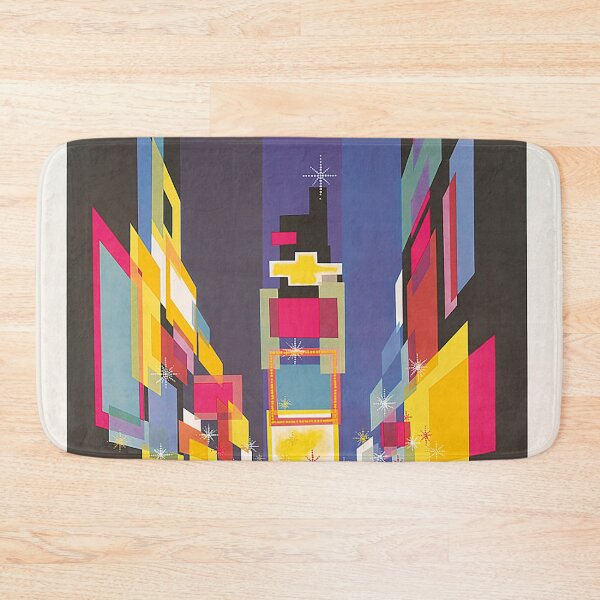Item preview, New York poster, Fly TWA, vintage poster, colorful New York, geometric Times Square designed and sold by Nostrathomas66.