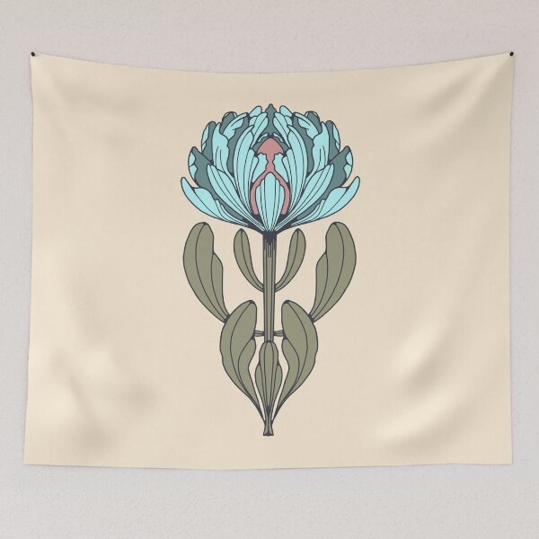 Item preview, Blue Protea Flower Line Drawing designed and sold by Haley Schulz.